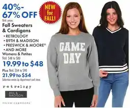 Boscov's Fall Sweaters & Cardigans offer