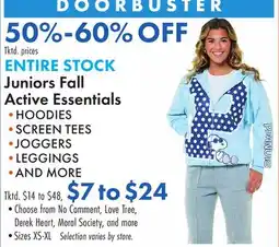 Boscov's Juniors Fall Active Essentials offer