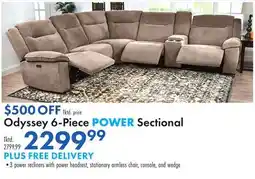 Boscov's Odyssey 6-Piece POWER Sectional offer