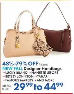 Boscov's NEW FALL Designer Handbags offer