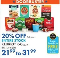Boscov's ENTIRE STOCK KEURIG K-Cups DOORBUSTER offer