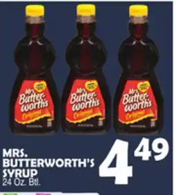 Bravo Supermarkets MRS. BUTTERWORTH'S SYRUP offer