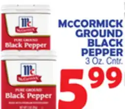 Bravo Supermarkets McCORMICK GROUND BLACK PEPPER offer