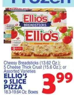 Bravo Supermarkets ELLIO'S 9 SLICE PIZZA, 18.3-19.64 Oz. Boxes offer
