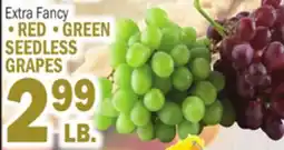 Bravo Supermarkets RED GREEN SEEDLESS GRAPES offer