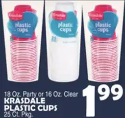 Bravo Supermarkets KRASDALE PLASTIC CUPS 25 Ct. Pkg offer
