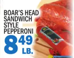 Bravo Supermarkets BOAR'S HEAD SANDWICH STYLE PEPPERONI offer