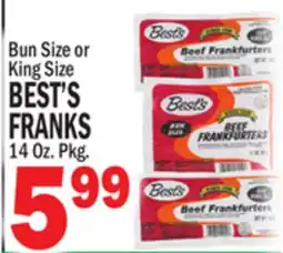 Bravo Supermarkets Bun Size or King Size BEST'S FRANKS offer