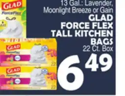 Bravo Supermarkets GLAD FORCE FLEX TALL KITCHEN BAGS offer