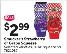 Stop&Shop Smucker's Strawberry or Grape Squeeze offer