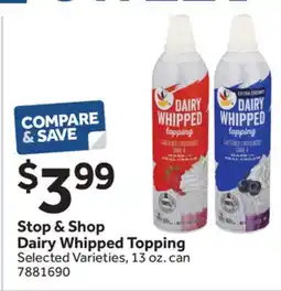 Stop&Shop Stop & Shop Dairy Whipped Topping offer