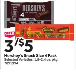 Stop&Shop Hershey's Snack Size offer