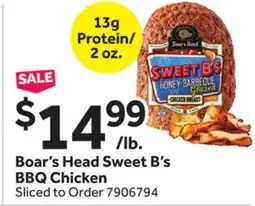 Stop&Shop Boar's Head Sweet B's BBQ Chicken offer