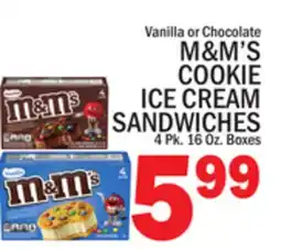 C Town M&M'S COOKIE ICE CREAM SANDWICHES offer