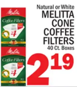 C Town MELITTA CONE COFFEE FILTERS offer