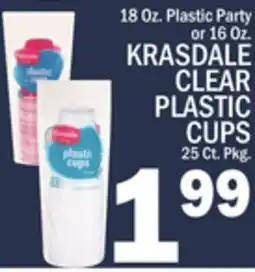 C Town KRASDALE CLEAR PLASTIC CUPS offer