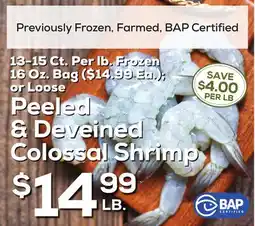 DeCicco & Sons Peeled & Deveined Colossal Shrimp offer
