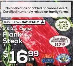 DeCicco & Sons U.S.D.A Choice Flank Steak offer