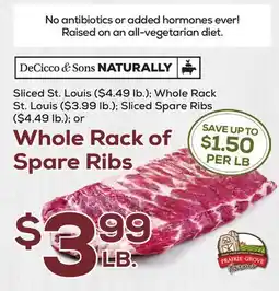 DeCicco & Sons Whole Rack of Spare Ribs offer