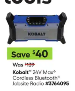 Lowe's 24V MaxC Cordless Bluetooth Jobsite Radio offer
