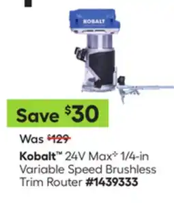 Lowe's 24V MaxC 1/4-in Variable Speed Brushless Trim Router offer
