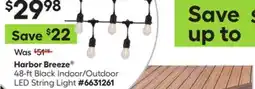 Lowe's Harbor Breeze 48-ft Black Indoor/Outdoor LED String Light offer