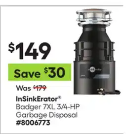 Lowe's Badger 7XL 3/4-HP Garbage Disposal offer