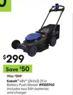 Lowe's 48VB (24Vx2) 21-in Battery Push Mower offer