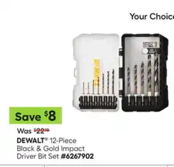 Lowe's 12-Piece Black & Gold Impact Driver Bit Set offer