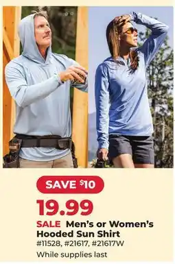 Runnings Noble Outfitters Men's or Women's Hooded Sun Shirt offer
