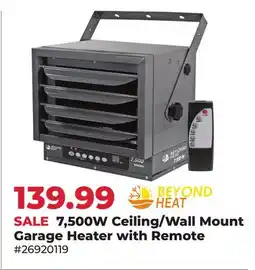Runnings 7,500W Ceiling/Wall Mount Garage Heater with Remote offer