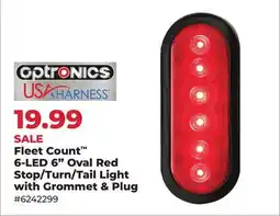 Runnings Fleet Count 6-LED 6 Oval Red Stop/Turn/Tail Light with Grommet & Plug offer