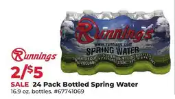 Runnings Runnings 24 Pack Bottled Spring Water offer
