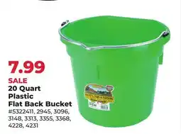 Runnings 20 Quart Plastic Flat Back Bucket offer