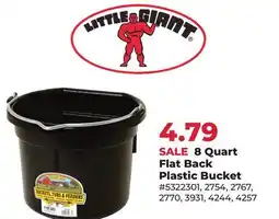 Runnings Little Giant 8 Quart Flat Back Plastic Bucket offer