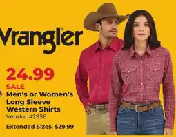 Runnings Men's or Women's Long Sleeve Western Shirts offer