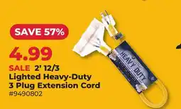 Runnings 2' 12/3 Lighted Heavy-Duty 3 Plug Extension Cord offer