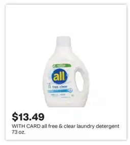 CVS all free & clear laundry detergent 73 oz offer