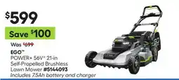 Lowe's POWER+ 56VG 21-in Self-Propelled Brushless Lawn Mower offer