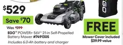 Lowe's POWER+ 54V* 21-in Self-Propelled battery Mower offer