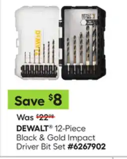 Lowe's 12-Piece Black & Gold Impact Driver Bit Set offer