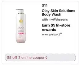 Walgreens Olay Skin Solutions Body Wash offer