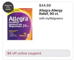 Walgreens Allegra Allergy Relief, 90 ct offer