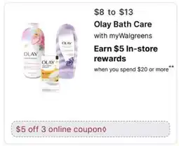 Walgreens Olay Bath Care offer