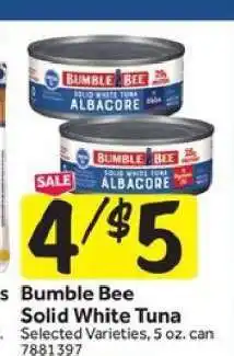 Stop&Shop Bumble Bee Solid White Tuna offer