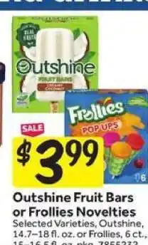 Stop&Shop Outshine Fruit Bars or Frollies Novelties offer