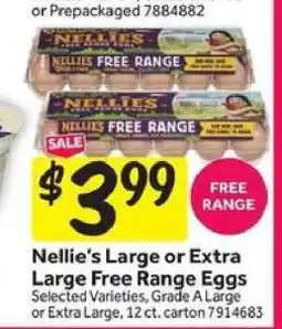 Stop&Shop Nellie's Large or Extra Large Free Range Eggs offer