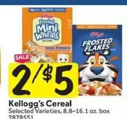 Stop&Shop Kellogg's Cereal offer