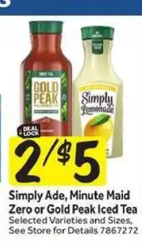 Stop&Shop Simply Ade, Minute Maid Zero or Gold Peak Iced Tea offer