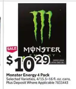 Stop&Shop Monster Energy 4 Pack offer